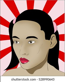 Asian Girl Comic Face Drawing Stock Illustration 528990643 | Shutterstock