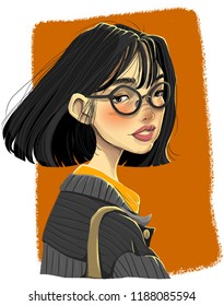 Asian Girl Illustration