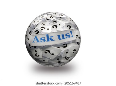 Ask Us Question Marks , White Papers On  3d Sphere -hard Light