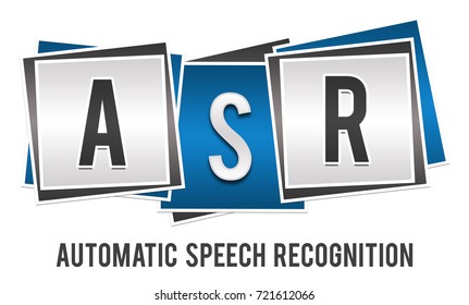 ASR - Automatic Speech Recognition Blue Grey Blocks 