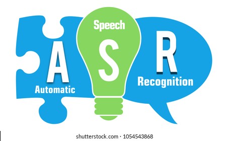 ASR - Automatic Speech Recognition Text Written Over Green Blue Background.