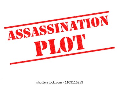 ASSASSINATION PLOT red Rubber Stamp over a white background.