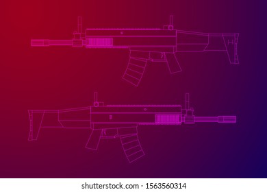 Assault Rifle Automatic Fire Rifle Model Stock Illustration 1563560314 ...