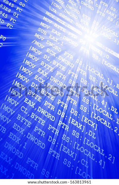 Assembler Computer Program Source Code Glowing Stock Illustration ...