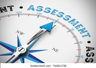 Assessment as business success or quality concept with compass (3D Rendering)