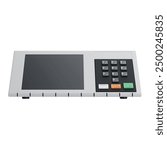 Asset 3D Traditional Version of Brazilian Electronic Voting Machine for Mayor, President, and Councilor Elections with Isolated White Background