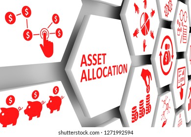 ASSET ALLOCATION Concept Cell Background 3d Illustration