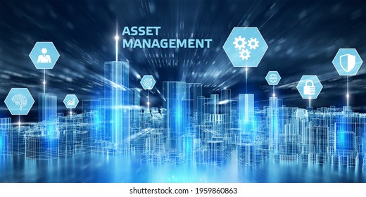Asset Management. Business, Technology, Internet And Network Concept.3d Illustration