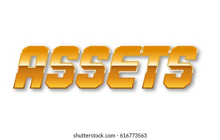 Assets Text for Title or Headline. In 3D Fancy Fun and Futuristic style