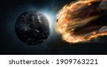 Asteroid hits earth (3D Renderin)