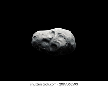 asteroid with many craters in space 3d illustration. 