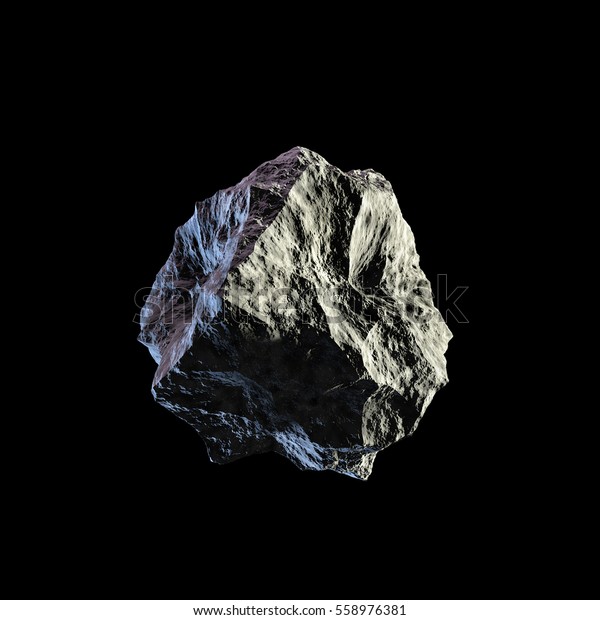 黒い背景に小惑星の岩 3dイラスト のイラスト素材