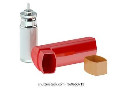 Asthma Inhaler Isolated On White Background