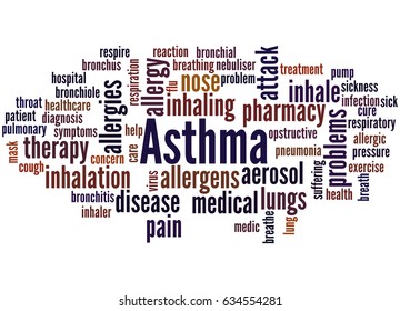 Asthma Word Cloud Concept On White Stock Illustration 634554281 ...