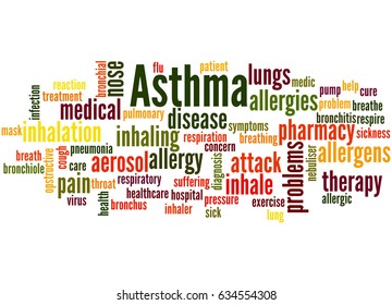 Asthma Word Cloud Concept On White Stock Illustration 634554308 ...