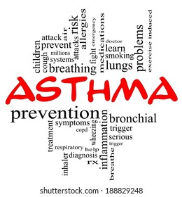 Asthma Word Cloud Concept Red Caps Stock Illustration 188829248 ...