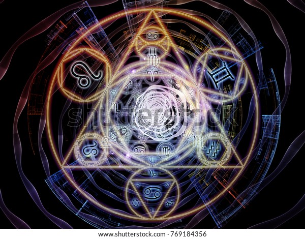 Astral Connection Series Backdrop Composed Zodiac Stock Illustration ...