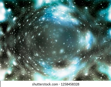 Astral Deep Space Background With Shining Stars, Nebula And Spacetime Curvature Effect.