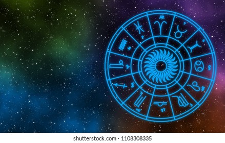 Astrochart Galaxy Illustration Astrology Design Background Stock