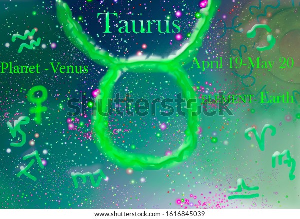 \
Astrological symbol of the zodiac Taurus\
with a\
description