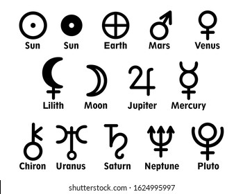Astrological Symbols Planets Signs Illustration Stock Illustration ...