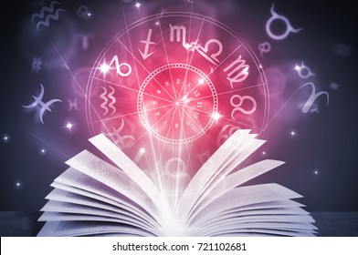 astrology horoscope magic book illustration