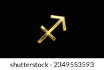 Astrology symbols signs icons background gold sagittarius