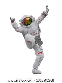 astronaut is dancing with style, 3d illustration