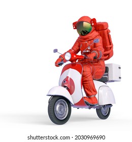 Astronaut The Delivery Guy, 3d Illustration