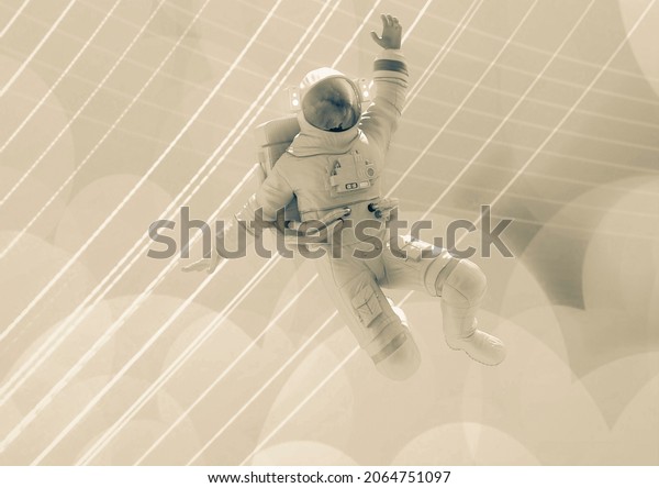 astronaut falling
down pin up, 3d
illustration
