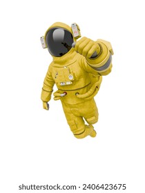 astronaut in float pose, 3d illustration
