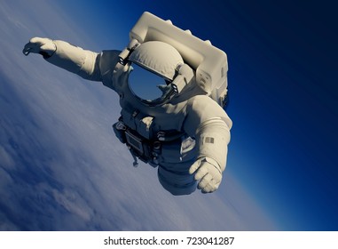 Astronaut in outer space.  , 3d render