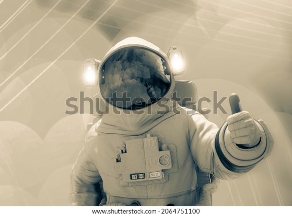 astronaut positive pin
up, 3d
illustration