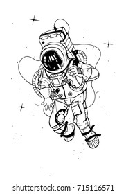 Astronaut Spacesuit Illustration Cosmonaut Into Space Stock ...