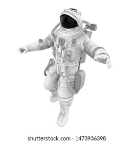 Astronaut White Isolated. 3D Rendering