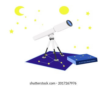 Astronomy Class Illustration On Blue Background