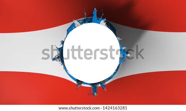 Asuncion, capital of Paraguay flag ripped\
apart, white background, 3d\
rendering