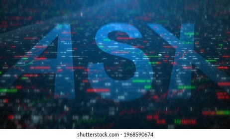 ASX Australian Securities Exchange Share Market Index Chart Graphic - 3D Illustration Rendering