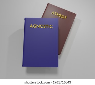 Atheist And Agnostic Books 3d Rendering 