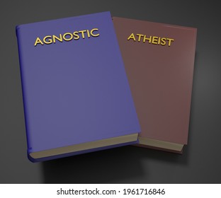 Atheist And Agnostic Books 3d Rendering 