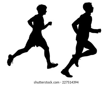 Athletes On Running Race On White Stock Illustration 227514394 