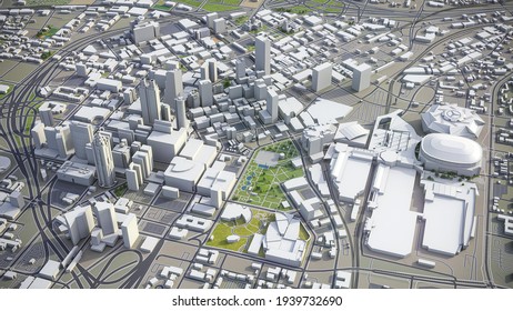 Atlanta 3D City Model Aerial Rendering