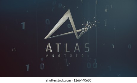 Atlas Protocol Cryptocurrency Crushing Logo 3d Stock Illustration ...