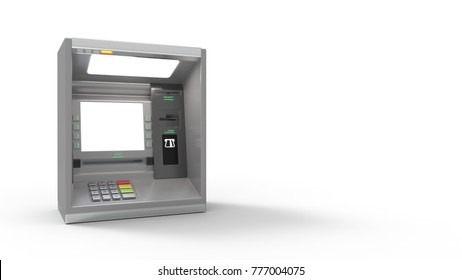 ATM machine. 3D rendering.