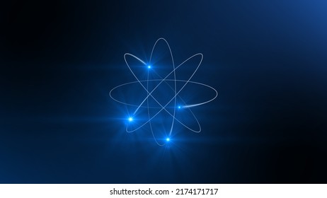 Atom Abstract Light Model, 3d Illustration Render