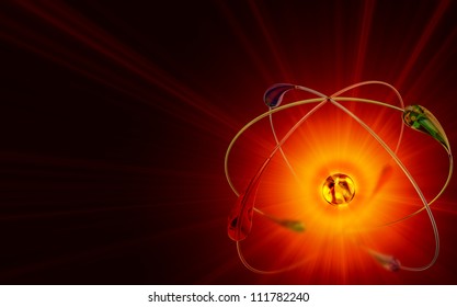 Atom In Cold Fusion Nuclear Reactions At Room Temperature Is A Cheap And Abundant Source Of Energy. 3d Model