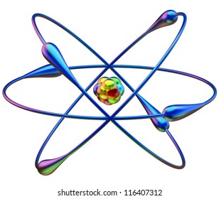 Atom In Cold Fusion Nuclear Reactions At Room Temperature Is A Cheap And Abundant Source Of Energy. 3d Model