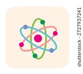 Atom Structure Model Orbit Energy Science Element Icon