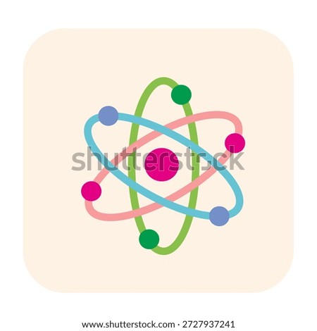 Atom Structure Model Orbit Energy Science Element Icon