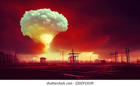 Atomic Bomb City Symbol War End Stock Illustration 2202913539 ...